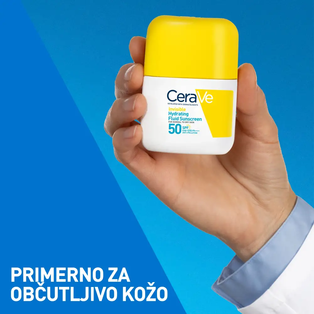 CeraVe Sun, nevidni vlažilni fluid za zaščito pred soncem - ZF50 (50 ml)